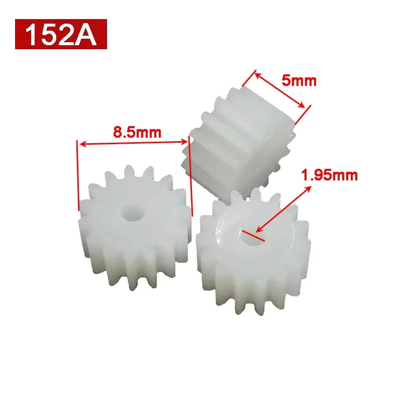 152A 0.5M Spur Gears Modulus 0.5 15 Teeth 2mm Hole Plastic Gear Motor Tooth Toy Parts 152.5A