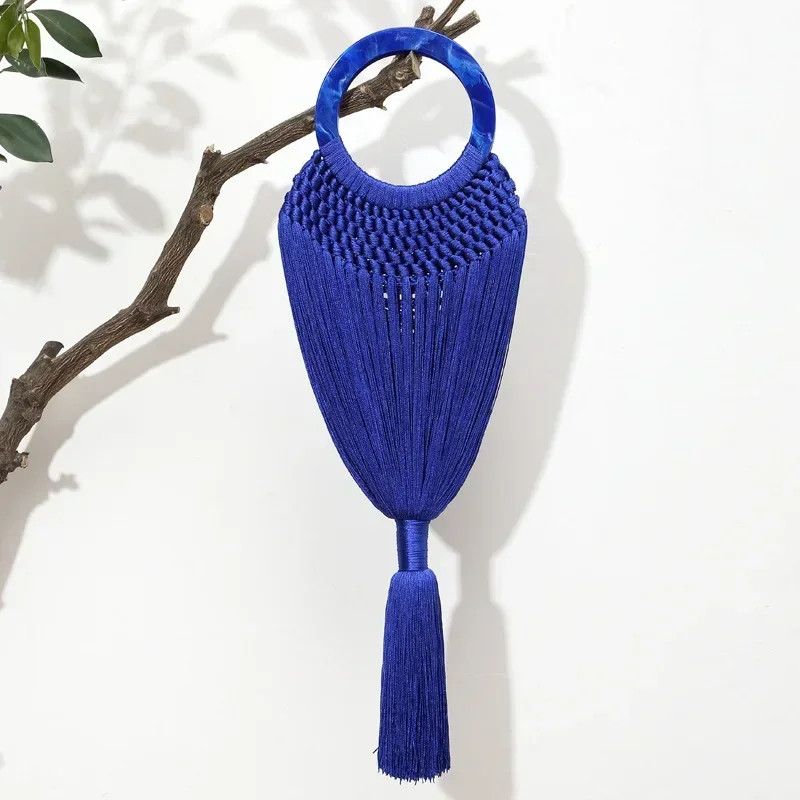 Ladies Acrylic Wrist Portable Tassel Top-handle Bag Wedding Bag Evening Party Clutch Bag Sac Phone Purse Luxury Handbags