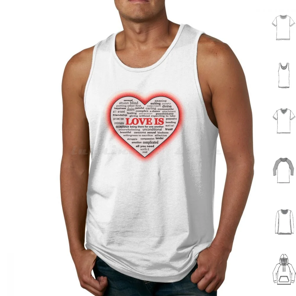 Love Is Tank Tops Print Cotton Love Heart Unconditional Attraction Attachment Kindness Compassion Affection