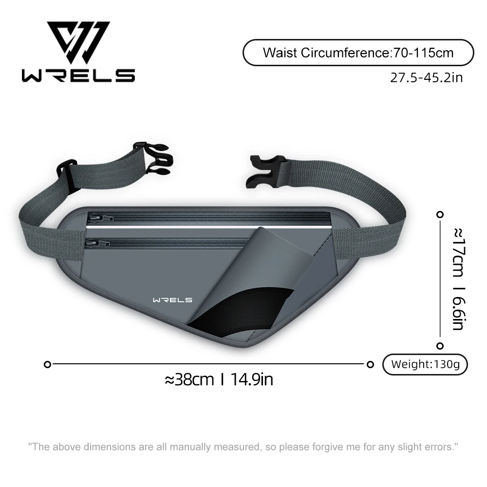 WRELS Running Hydration Belt With Water Bottle Holder Adjustable Fanny Pack for Running Walking Hydration Waist Pack
