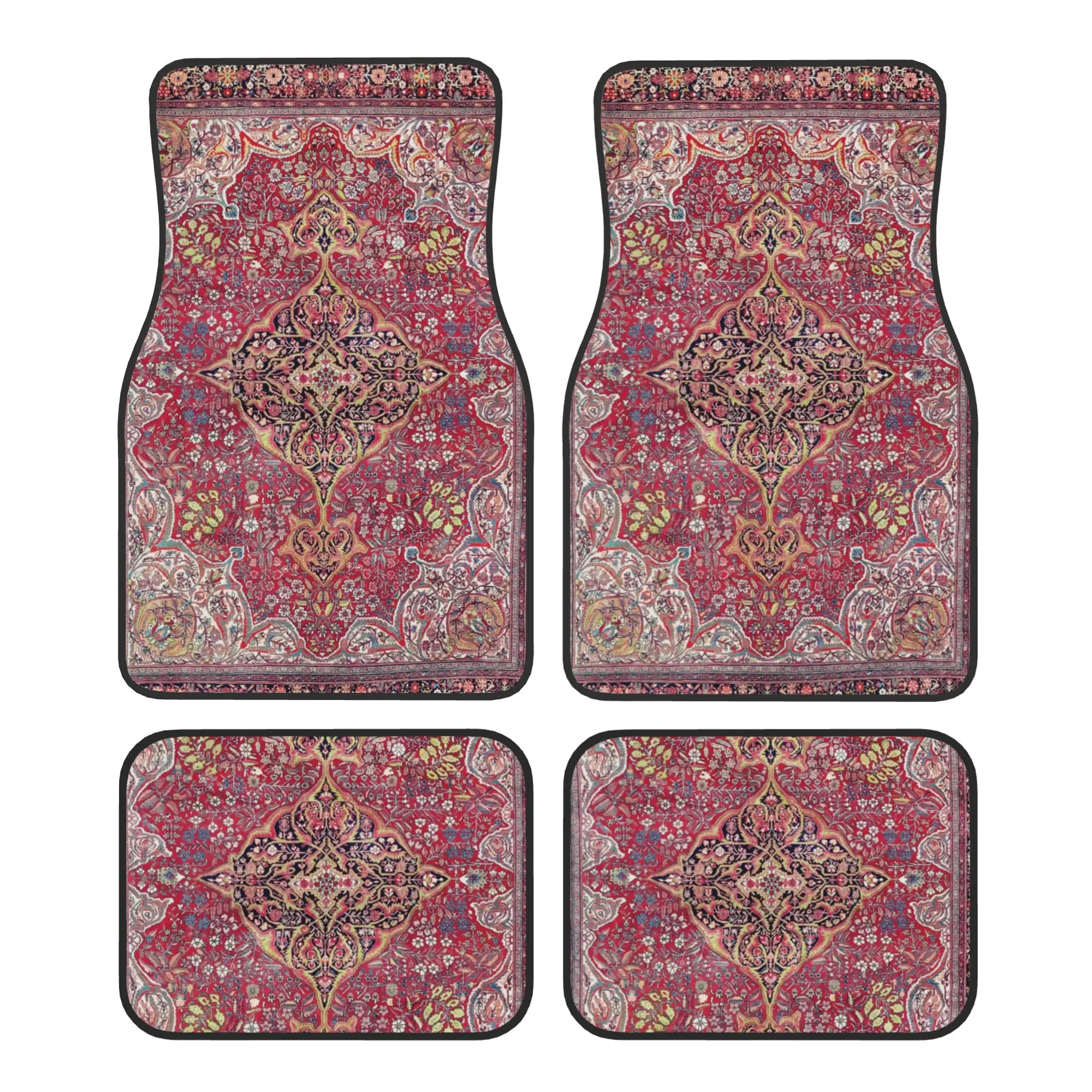 Автомобильные коврики Farahan Arak West Persian Rug Tribal Carpet, 4 штуки, из кристаллического бархата, универсальные, для переднего и заднего сидений