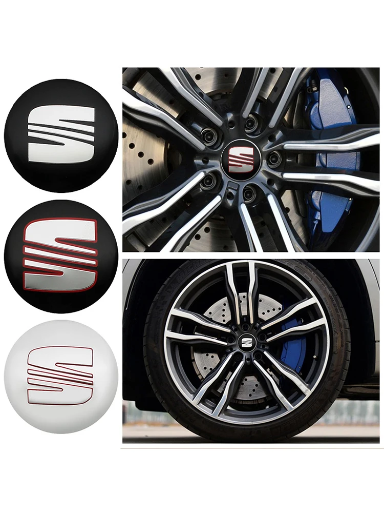 Estilo de carro Cubo Central de Roda Caps, Adesivos, Emblema para Assento, FR +, Cupra, Leon 2, mk2,