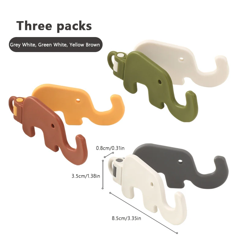 3PCS/Bag Mini Elephants Cute Cartoon Animal Lazy Desktop Mobile Phone Stands Base Design Easy Portable Stands Foldable Key Chain