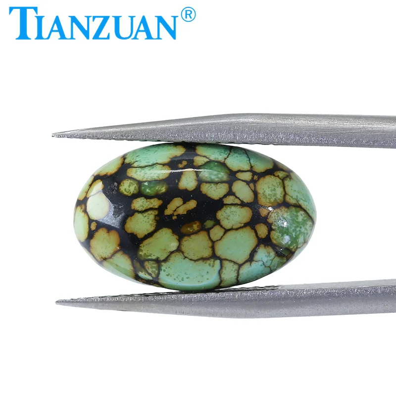 6.15ct Oval Shape Natural Turquoise Blue&Brown Color Natural raw stone cut Turquoise Loose Gem Stone with GTC Certificate