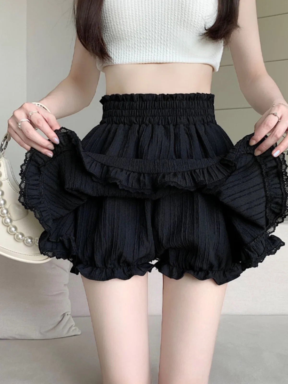 

High Waist A-Line Skirt for plus Size Women Spring Summer New Sle Slimming ort Cake Puffy Skirt Women's Faion