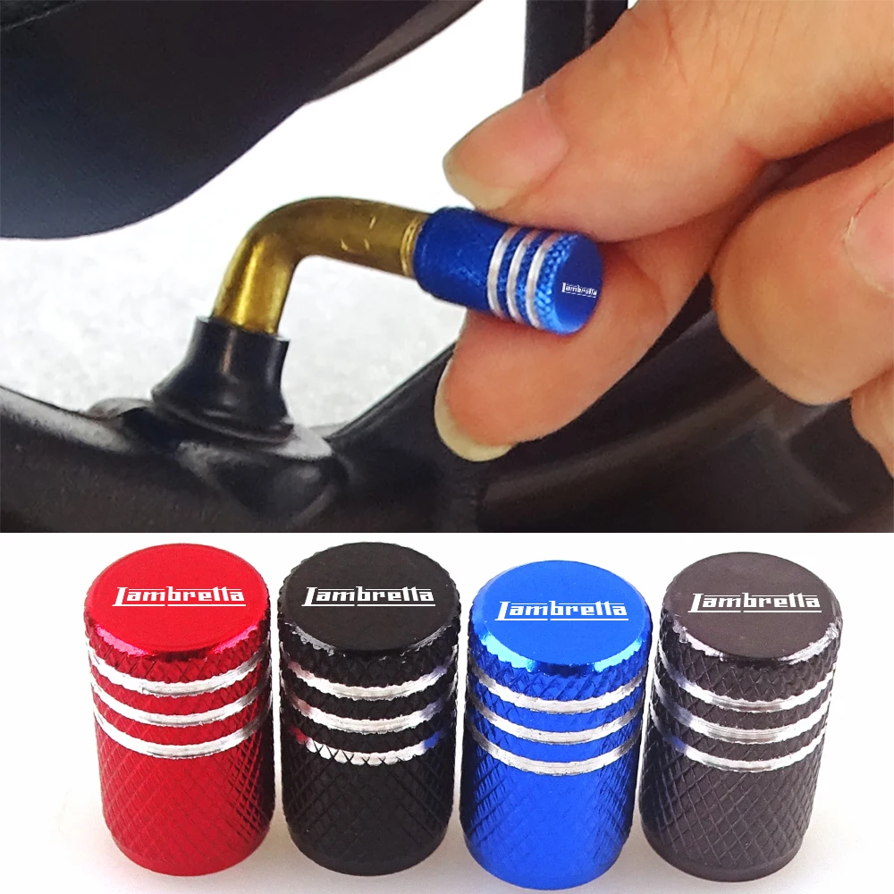 Scooter Emblem Dust Cover Motorcycle Aluminum Air Tire Valve Cap For Lambretta LN 125 LN 151 LN 150 V-Special 50 125 200 ASSIANO