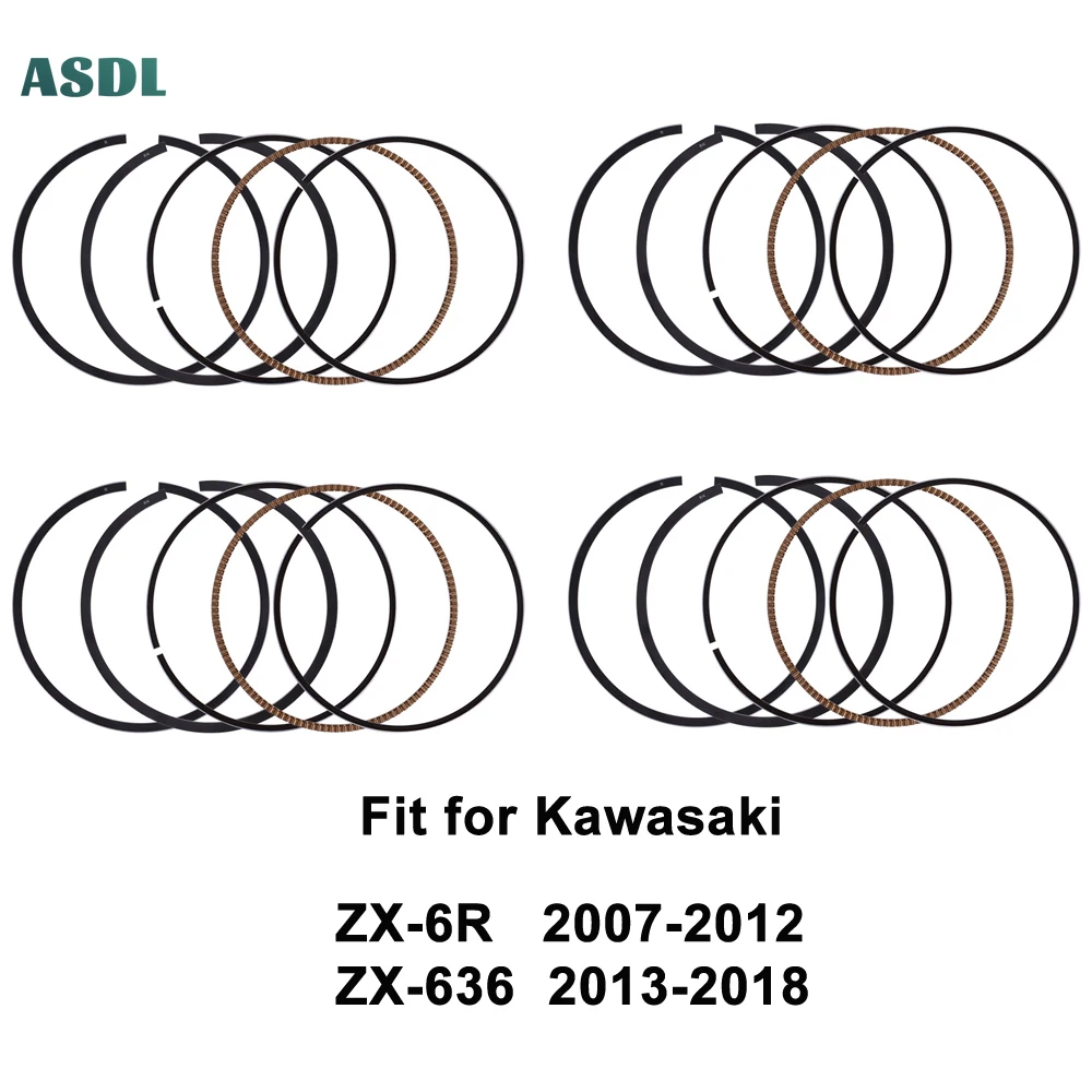 

67mm STD Motor Engine 1/4 Cylinder Piston Rings Kit for Kawasaki ZX-6 ZX6 ZX-6R 2007-2012 ZX-636 2013-2018 ZX6R ZX636 ZX 6R 636