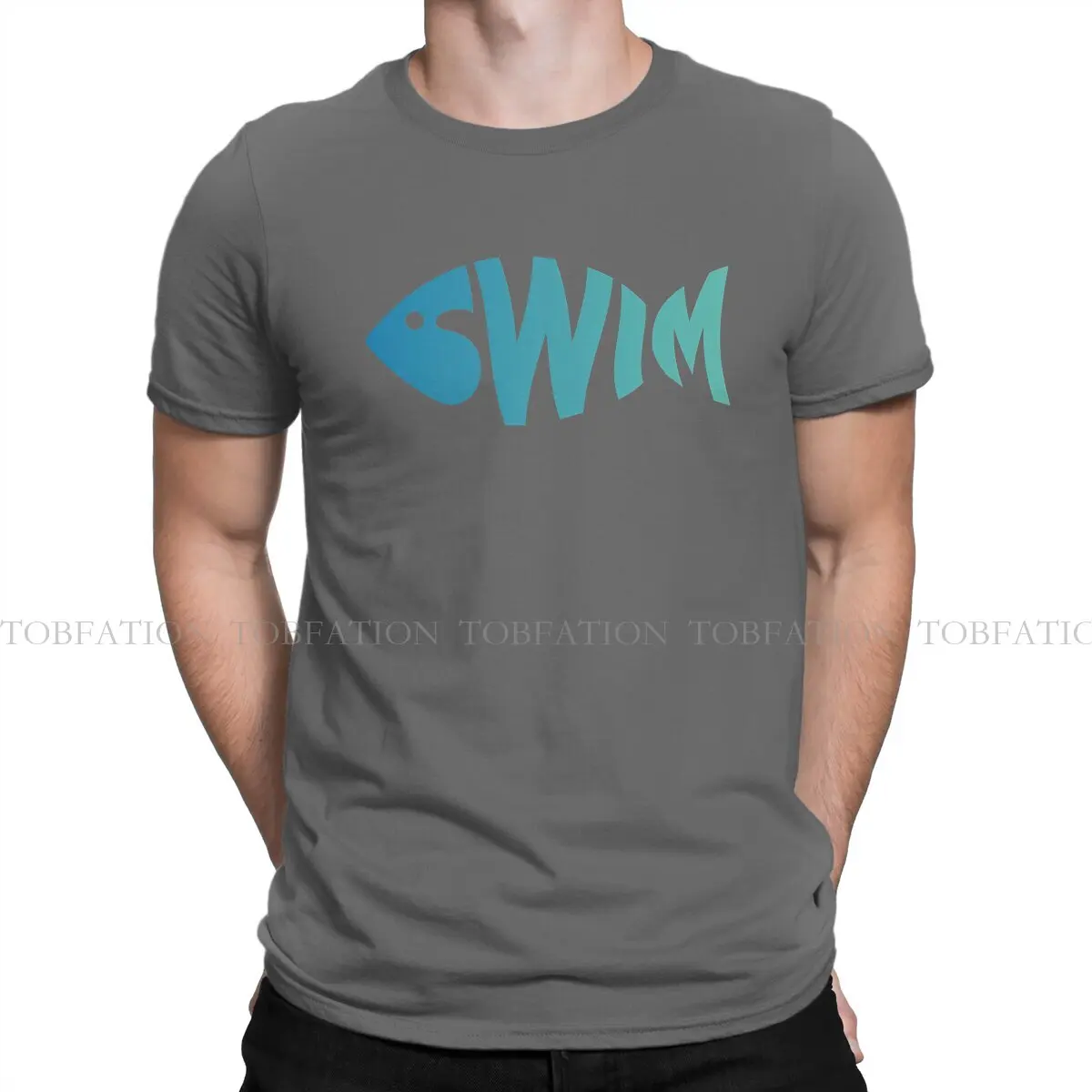 Swim Swimming Crewneck TShirts Swim Creative Fish Print Homme T Shirt Hipster Clothing 6XL