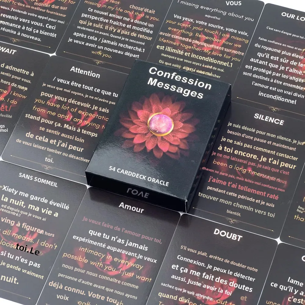 54 jeu de cartes Oracle pour Messages de confession, Message d'amour, mots clés de prophétie, jeu de société de Divination, 10.3x7.3cm