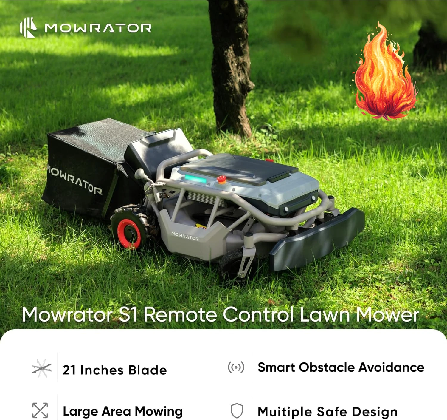 جزازة العشب بجهاز التحكم عن بعد S1 2WD 56V12Ah، جزازة العشب RC متعددة الوظائف مع ارتفاع القطع 1.8-4.6 بوصة 21 بوصة حقيقي #1