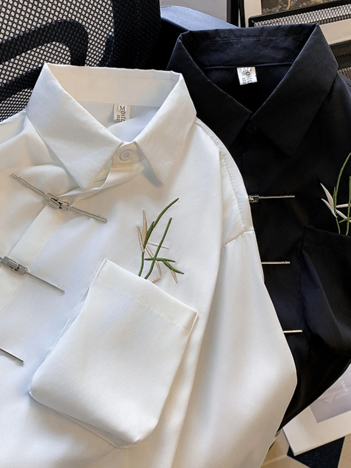 Casual Long Sleeve Men's Shirt New Chinese Style Loose Trendy Tang Suit Jacket Autumn Fashion Streetwear Youth  Sharp Collar