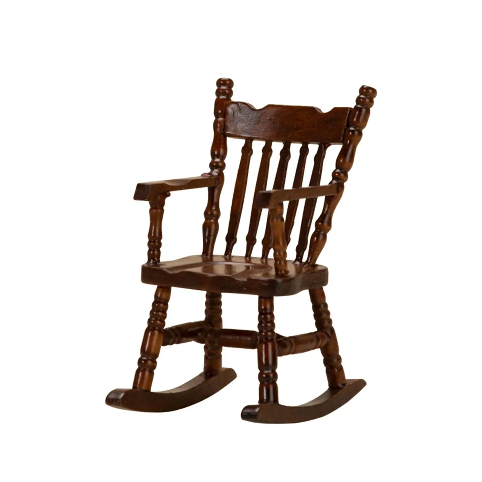 

1:12 Miniature Rocking Chair Scenery Supplies Tiny Model Accessories Toy Living Room Dollhouse Furniture Wooden Chair Ornaments