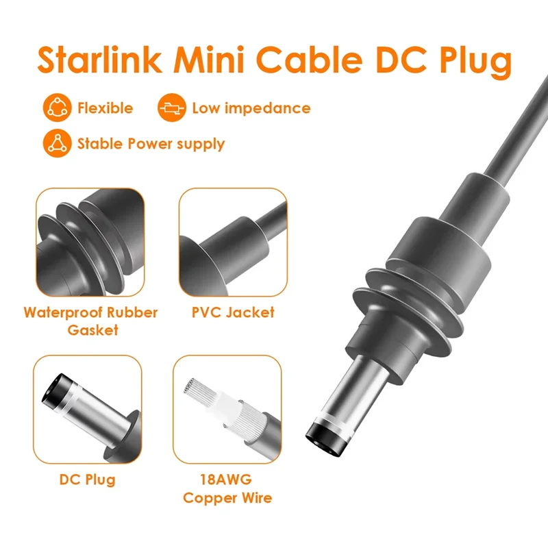 ل Starlink سلك طاقة صغير تيار مستمر ذكر إلى XT30 شاحن أنثى Starlink كابل طاقة صغير XT30 موصل التوصيل إلى تيار مستمر التوصيل