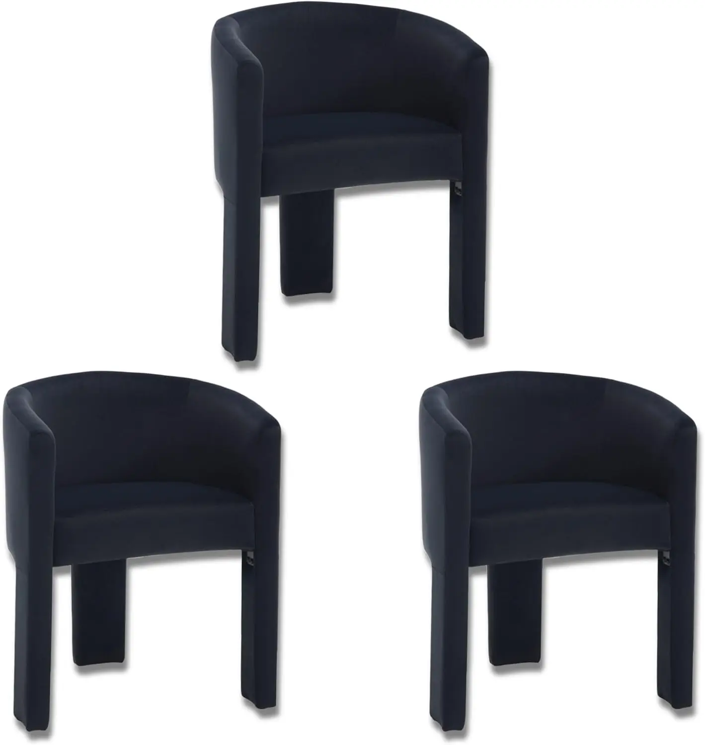 Black Velvet Dining Chairs Modern Barrel Dining Chairs with Arms Upholstered Kitchen & Dining Room Chairs