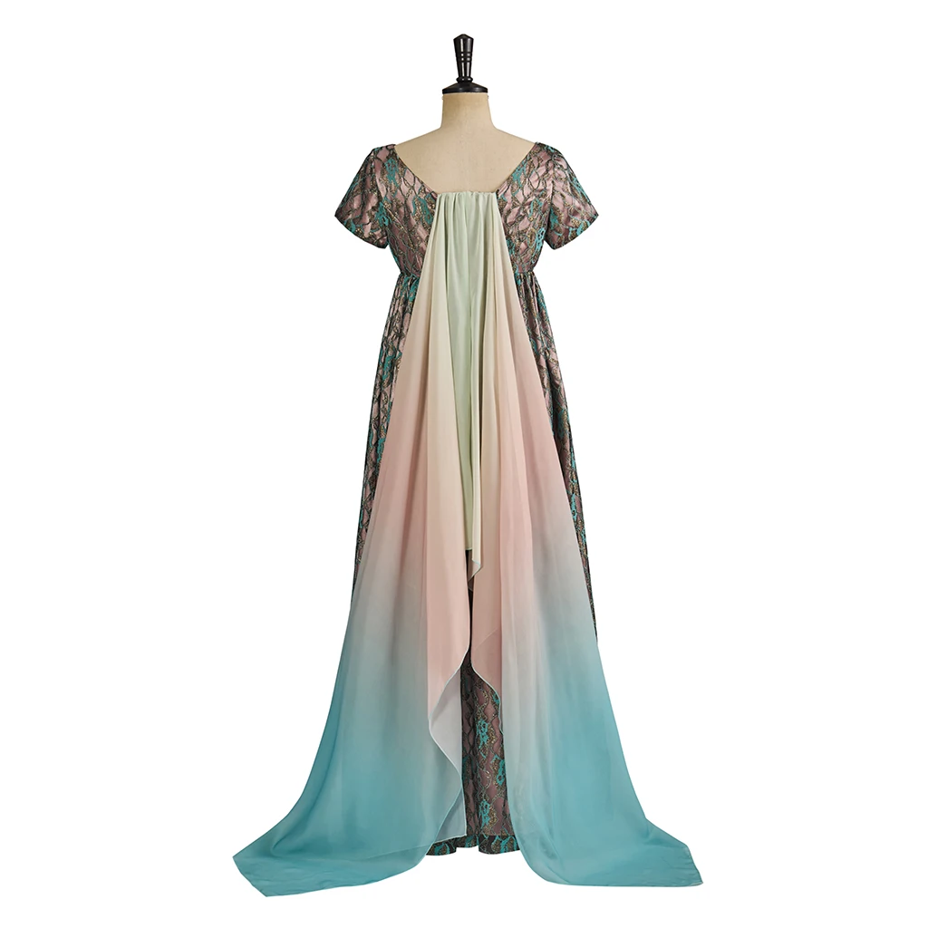 كيت تأثيري فستان القرون الوسطى المرأة الأزهار ريجنسي فستان القوطية الفيكتوري هالوين كرنفال الزي ثوب مسائي فستان بتصميم حالم