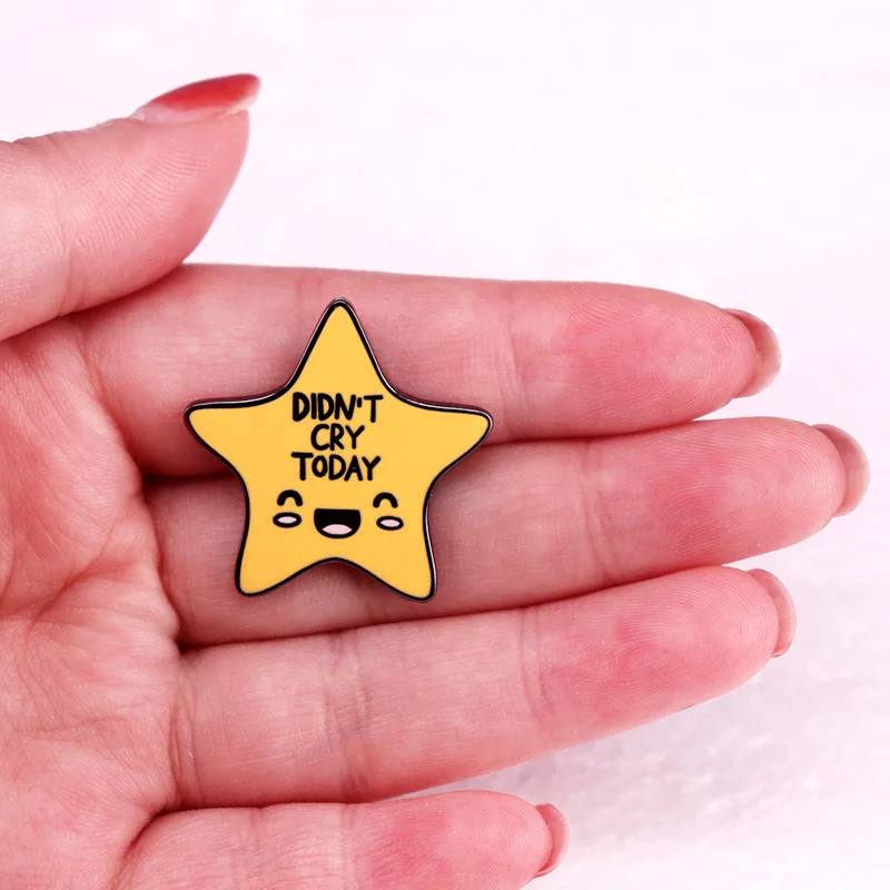 دبابيس المينا للصحة العقلية والقلق والاكتئاب ، دبابيس للأصدقاء ، هدية للأصدقاء ، نبذل قصارى جهدي لا تبكي اليوم