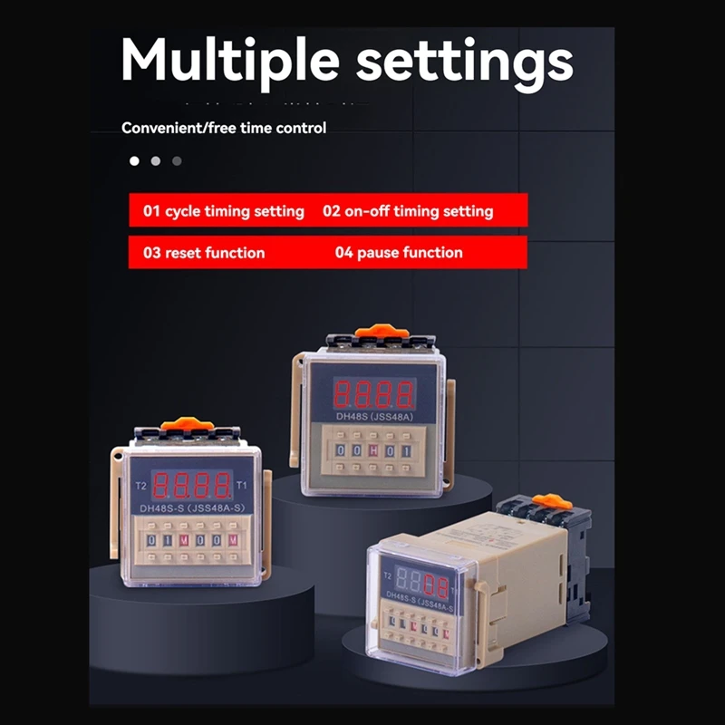 DH48S-S 12V Time Relay Repeat Cycle With Socket DH48S Series Delay Time With Base