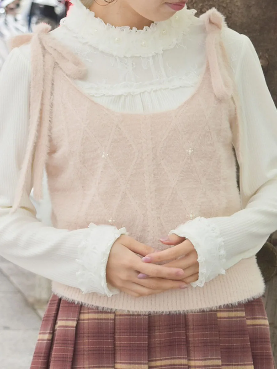 

Axes Femme Japanese Sle Knitted Casual Soft Vest Adjustable Strapl Tank Top TS6X08 Comfortable Nylon Polyester Blend