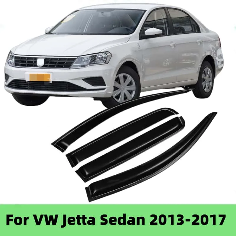 For VW Jetta Sedan 2013 2014 2015 2016 2017 Car Styling Side Window Visor Deflector Vent Awnings Shelters Rain Guard Cover