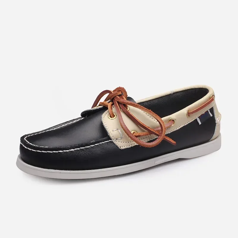 2024 Men Mocassins Classic Genuine Leather Docksides Boat Shoes Brand Design Driving Shoes Casual Flats Loafers