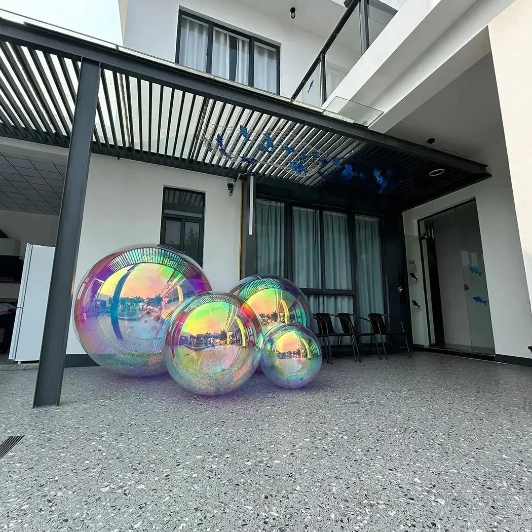 Riesiger Hängender Spiegelballon aus PVC, Reflektierend, Gold, Maßanfertigung für Hochzeit, Geburtstagsfeier, Disco-Event-Dekoration – Detail 23
