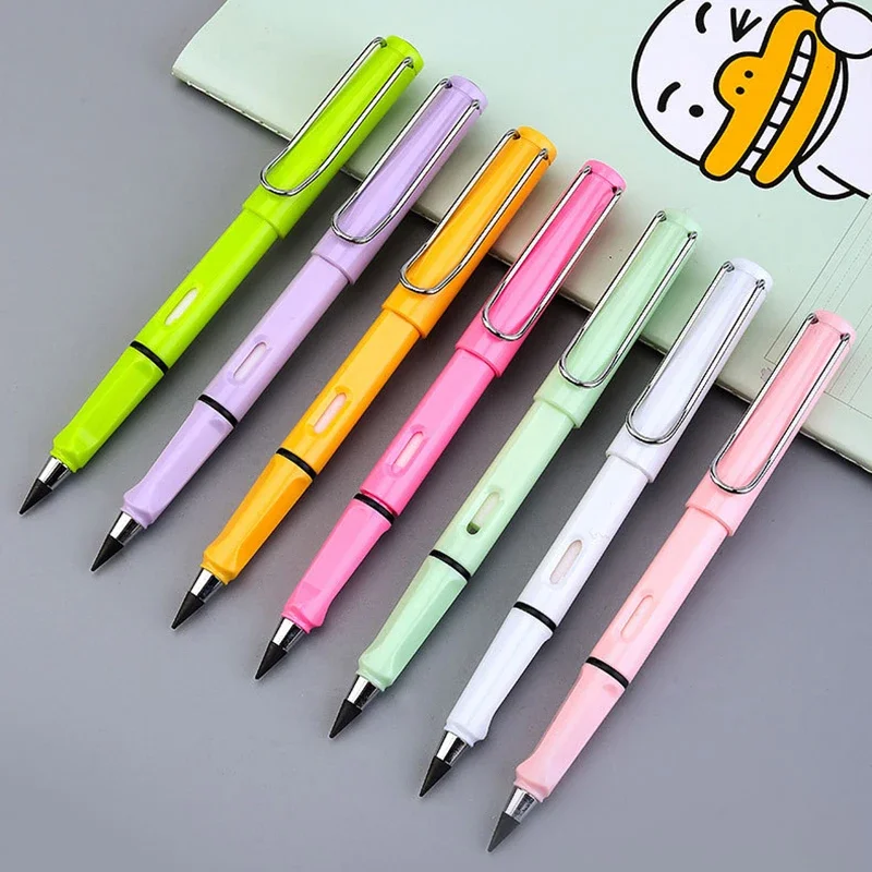 1 + 5Pcs New Tech No Sharpening Pencil No Ink Positive Posture Student Pencil Unlimited Writing Painting Sketch Stationery