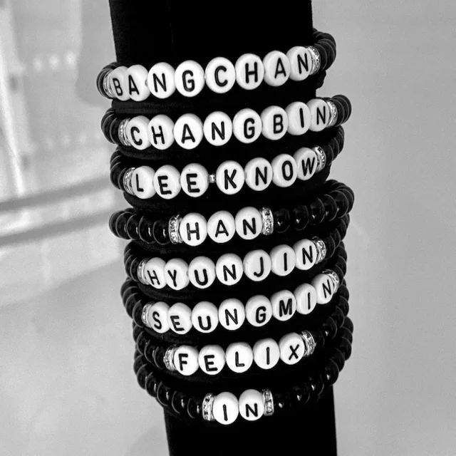 96235-65f388.jpg Handmade KPOPSKZ member bracelet, glass pearl bracelet, suitable as a gift for fans