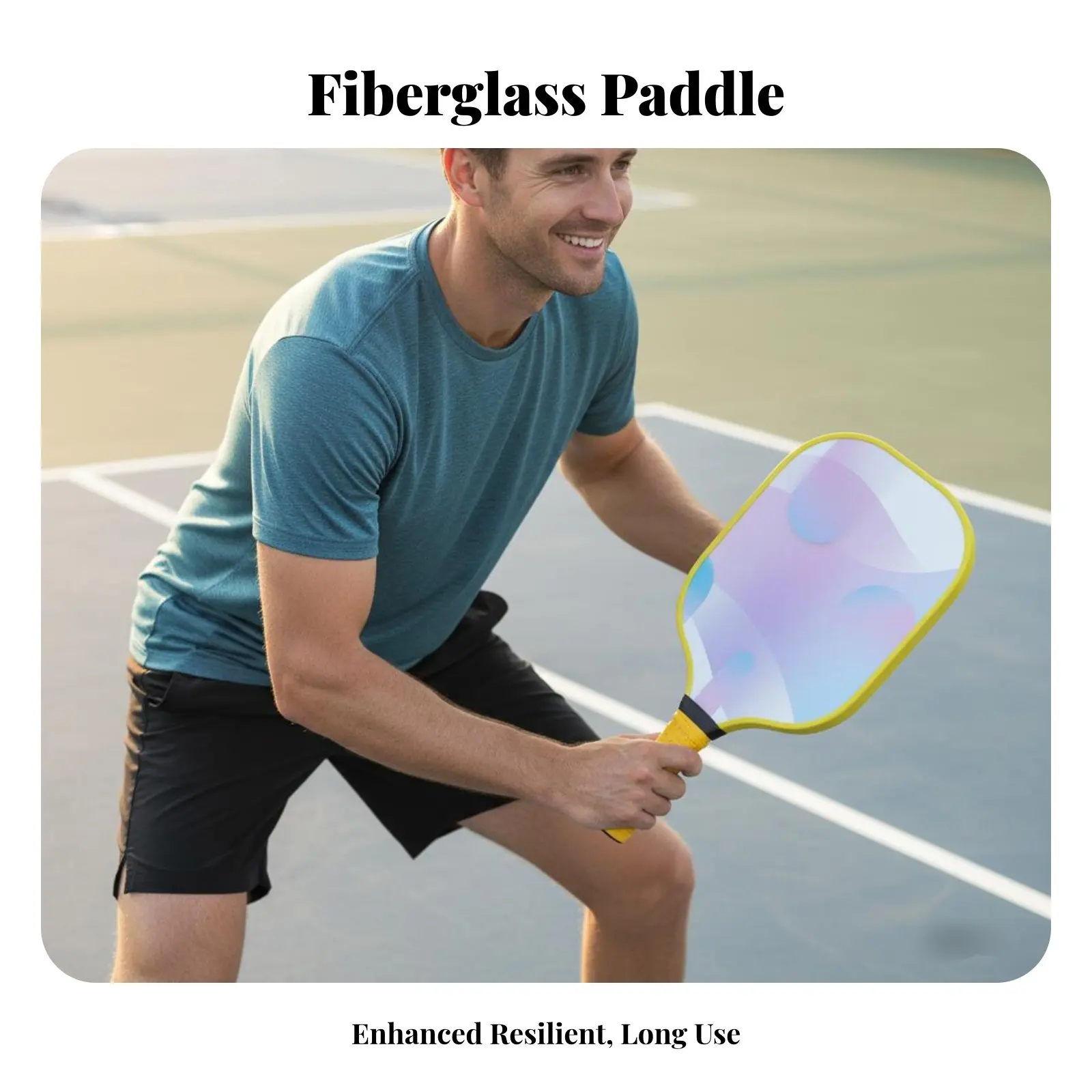 

Fiberglass Pickleball Paddle Shock Absorbing Fiberglass Pickleball Racket Kit Sporting Goods Lightweight Design Sports Gear