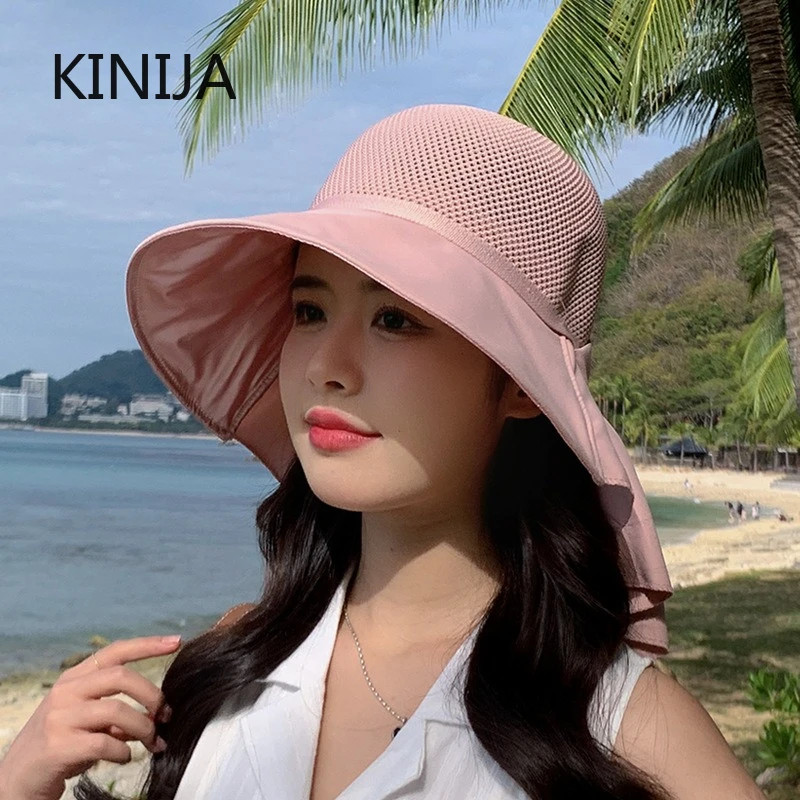 Women's Summer Sun Hat Large Brim Breathable UV Protection Hat Emp Top Hat for Outing  Sun Protection Fisherman Hat
