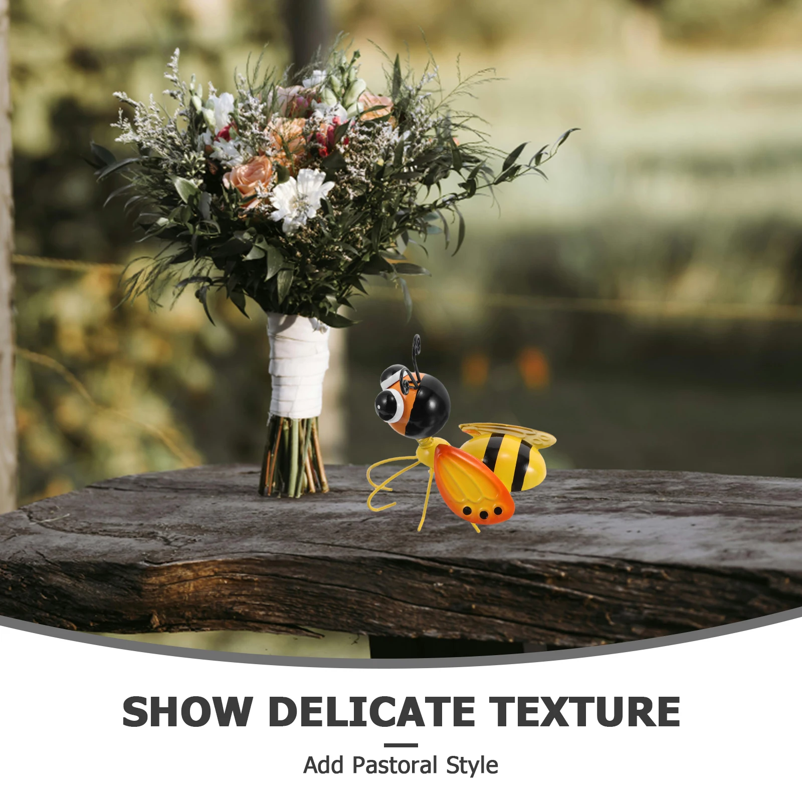 2 قطعة الحديد النحل جدار ديكور المعادن ريفي ثلاثية الأبعاد النحت معلقة في الهواء الطلق حديقة فناء الحديقة الزينة المعدنية الحيوان جدار ديكور #6