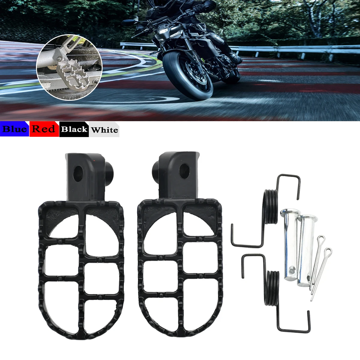Motorcycle Foot Pegs Rests Footpegs for Yamaha PW50 80 TW200 for XR50R CRF50 CRF70 CRF80 CRF100F Motorbike Chinese Dirt Pit Bike