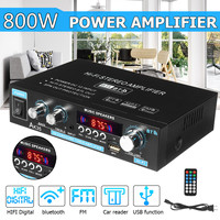 AK35 110-240V 400W+400W Mini Digital Home Car Audio Amplifier HiFi Stereo Bass Power bluetooth Speaker Car Subwoofer Amplifier