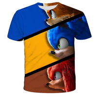 Sonics T Shirt Kids Clothes Erinaceus Children Top Round Neck T-shirt Cartoon Figure Digital 4T-12T Fashion Apparel Accessories
