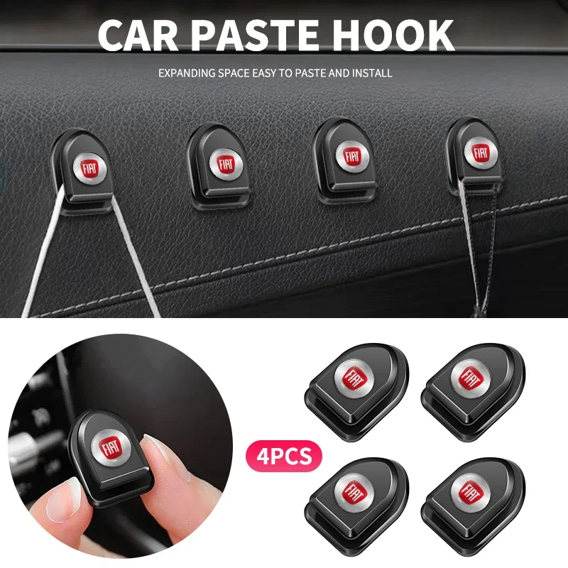 1/2/4PCS Car Interior Self-Adhesive Hooks Auto Styling Accessories For Fiat  Tesla Cadillac Land Rover Toyota Renault Seat MINI