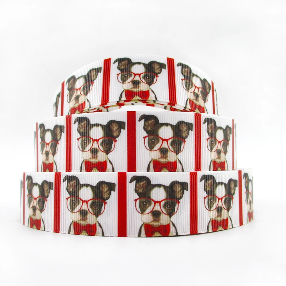 5 Yards Multi Size Dog Puppy Printed Grosgrain Ribbons DIY Hair Bow Accessories Gift Wrap Ribbon For Home Decoration,5Yc8978