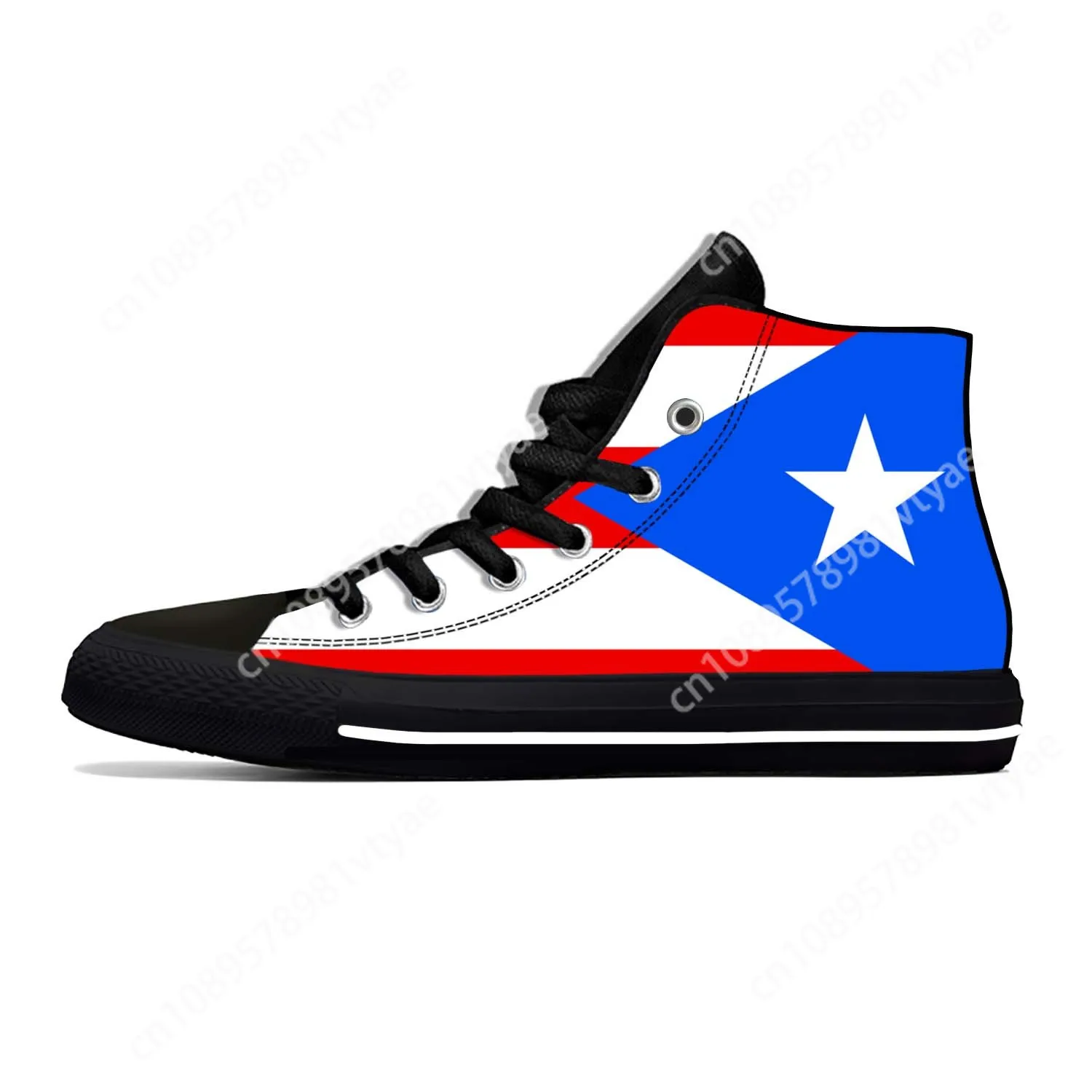 Puerto Rico Rican Flag Patriotic Pride Cool Funny Casual Cloth Shoes High Top Comfortable Breathable 3D Print Men Women Sneakers