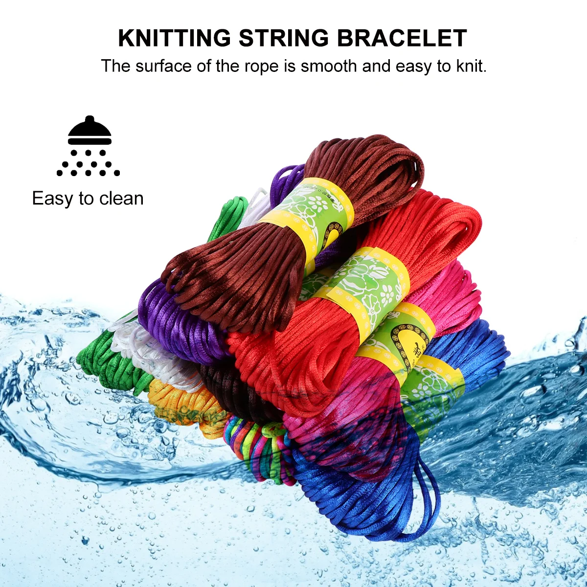 

10 Bundles 2.5mm Craft Cord for Jewelry Making Hand Woven Rope Smooth Knitting String Bracelet Chinese Knot Rattail Cord