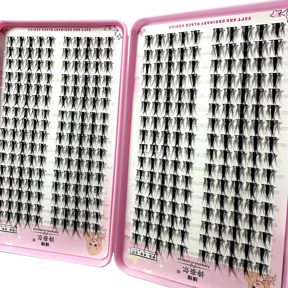 Pestañas individuales de alta capacidad 12/13/14mm, racimos esponjosos de aspecto natural, extensión DIY 3