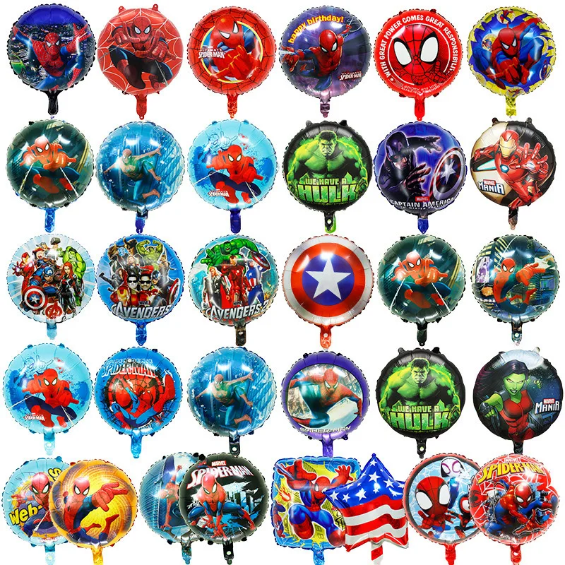 

50pcs 18inch Spiderman Captain America Hulk Iron Man Foil Balloons The Avengers Balloons Birthday Party Decor Hero Toys