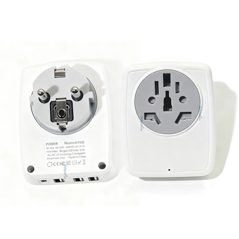 الاتحاد الأوروبي قطاع الطاقة مع منفذ USB 5 فولت 3A محول السفر الاتحاد الأفريقي المملكة المتحدة الولايات المتحدة إلى اليورو تمديد المقبس الأوروبي محول قابس طاقة مخرج تيار متردد