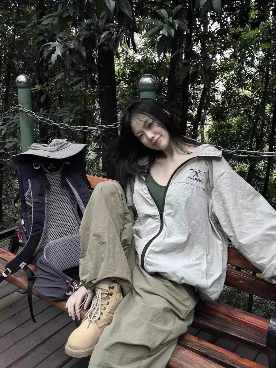 

Outdoor Mountain Series UPF50 Hat Light Breathable Climbing Men's Women's Anti-UV Jacket Thin Outerwear Spring Autumn Winter