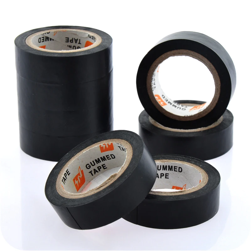 Black 10M PVC waterproof  Adhesive Vinyl Electrical Flame Retardant Insulation Insulating Tape Repairing Bonding Tool