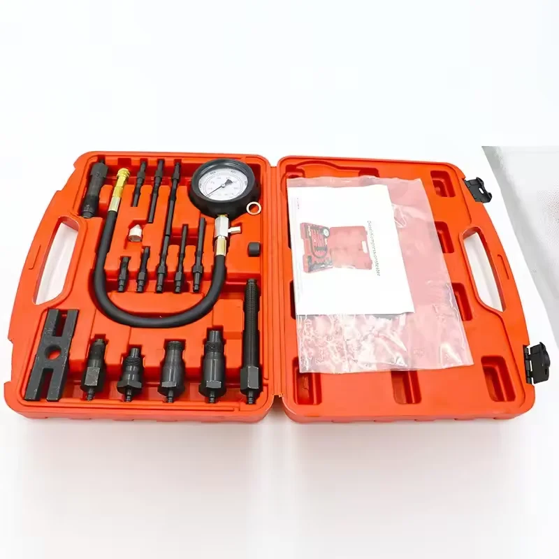 Gauge Test Kit Diesel Engine Cylinder Compression Tester 0-1000PSI Pressure Detector Vehicle Tools Professional Automotive Tool