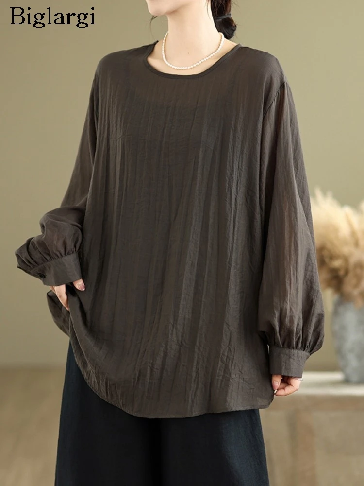 

Большие весенне-летние футболки, женские повседневные свободные модные японские женские блузки, женские футболки с длинным рукавом