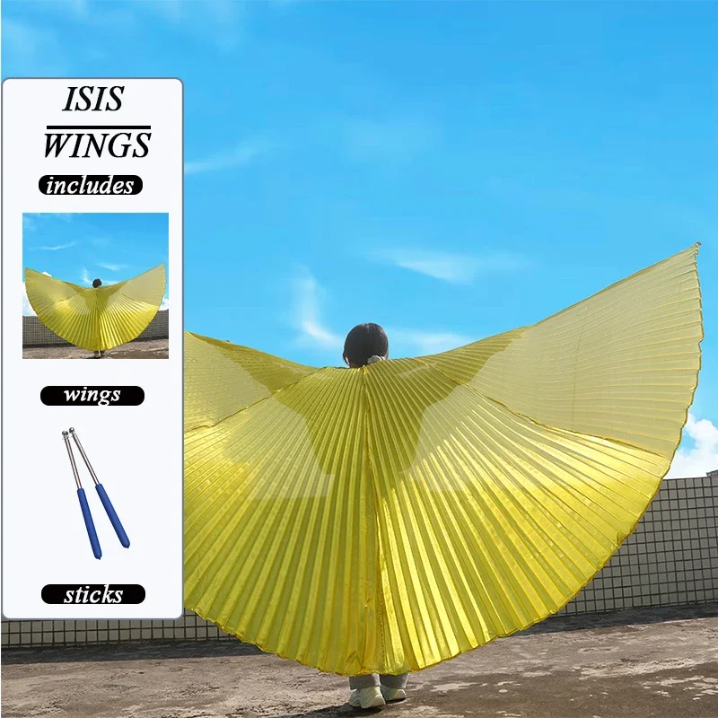 Asas de dança do ventre roupas egípcias orientais adultos crianças mulheres ouro, acessórios de dança do ventre asas isis vara