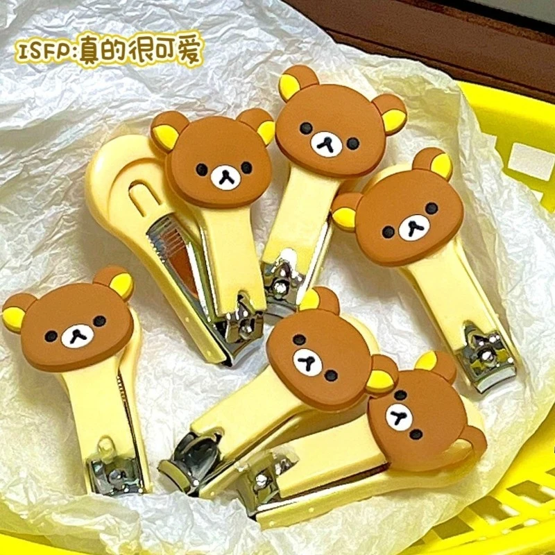 Симпатичные портативные ножницы для ногтей Rilakkuma для ежедневного ухода за ногтями в студенческом общежитии