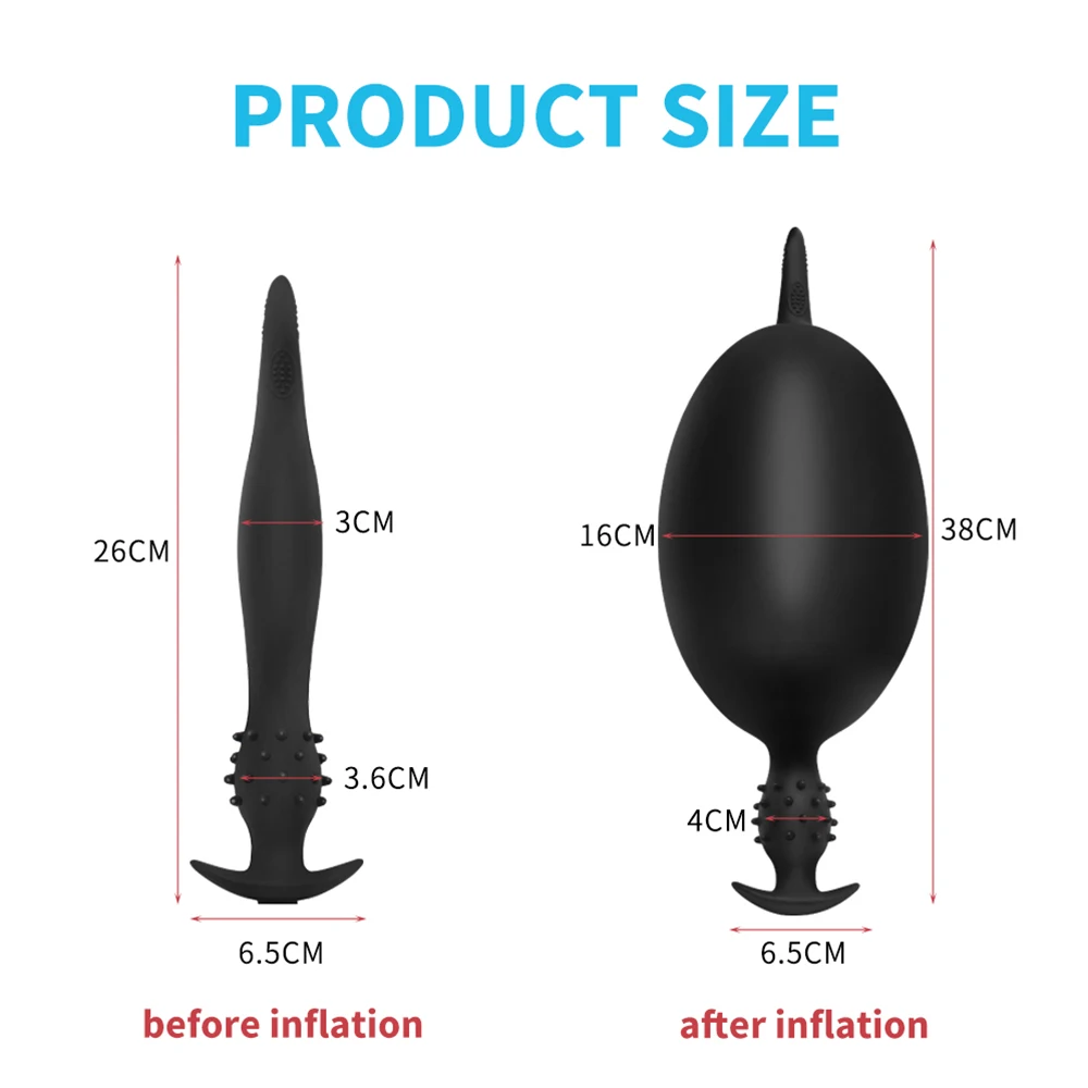 Inflatable Anal Plug Pump Dilator Butt Plug Super Big Prostate Massager Anal​ Expander Stretcher Adult Sex Toys for Women Men