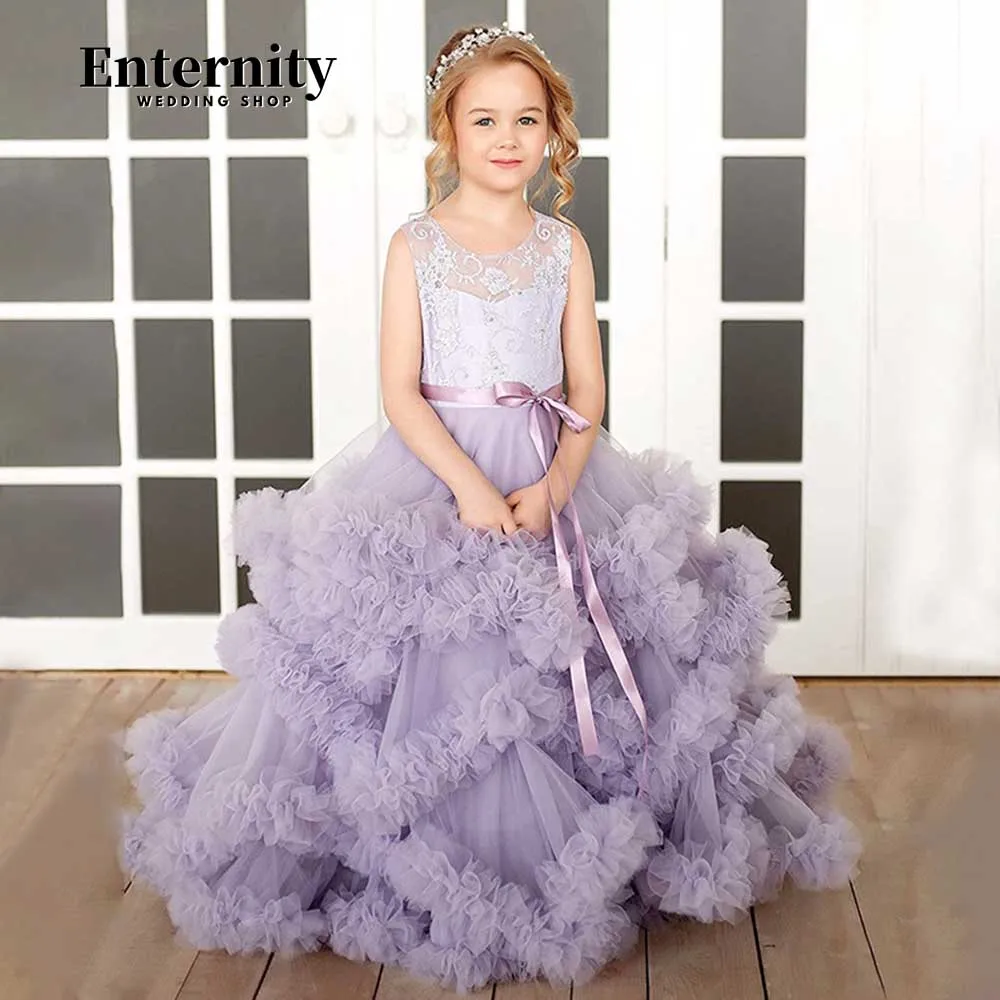 Princesse Enfant-vestido de baile sem mangas com cinto, adorável Fold, andar de comprimento, Belt Bows, Illusion Back, Lovely