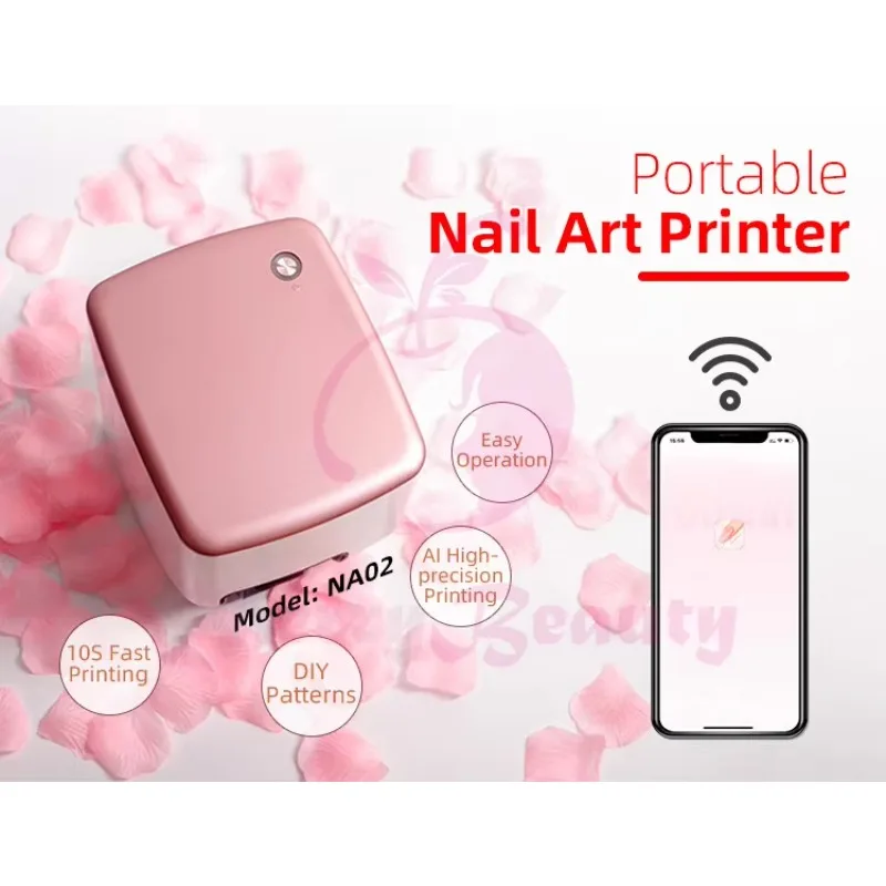 Portable Smart 3D Nail Art Printer Electric Power Source DIY Custom Pattern Finger Sticker Mobile Nail Printing Machine