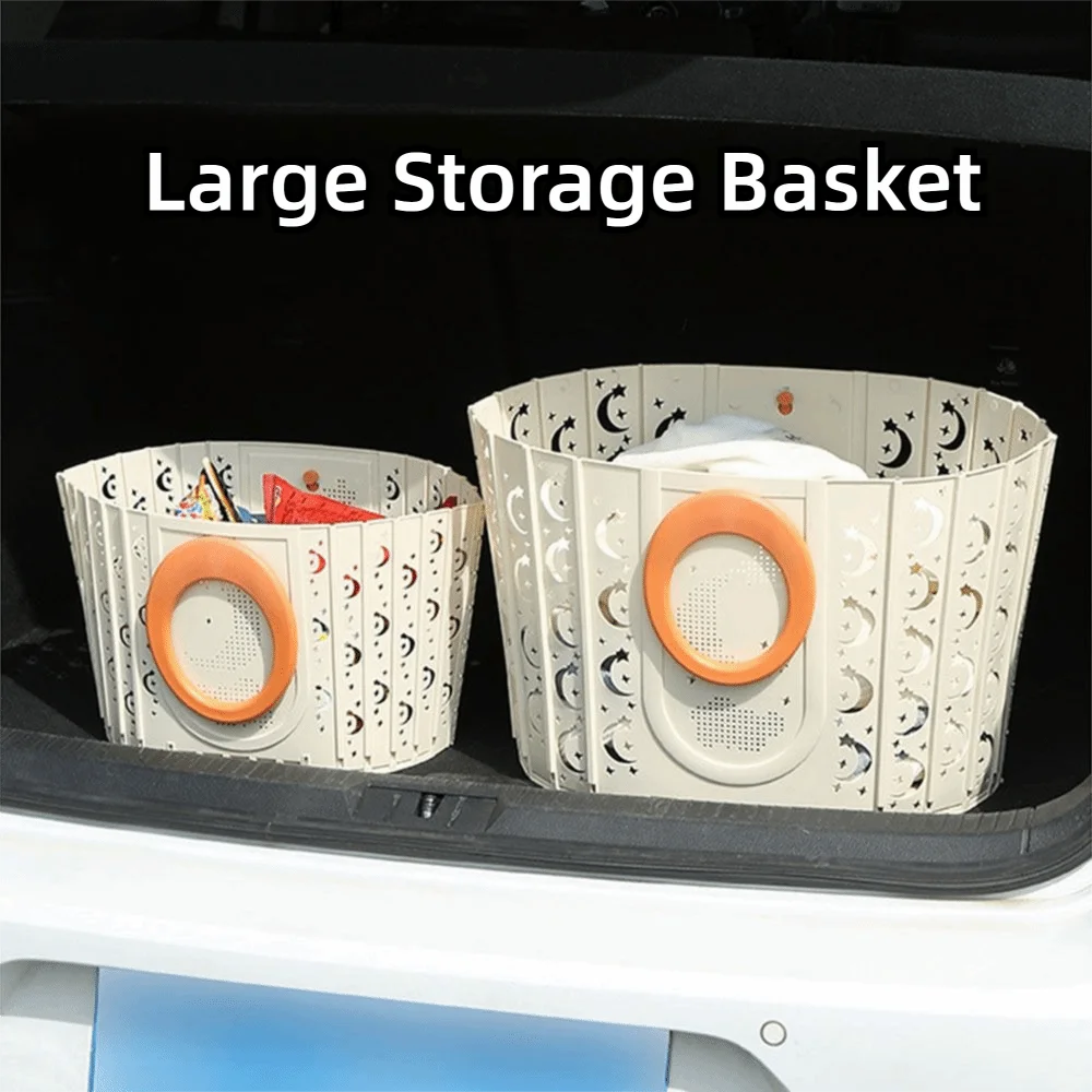 

Space Saving Collapsible Laundry Baskets with Handles Large Capacity Folding Clothes Hamper Multi-purpose Hollow Out